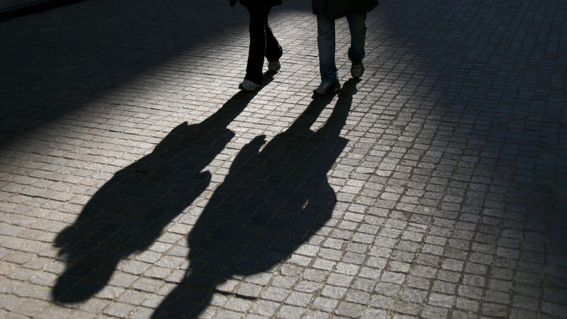 Safe walk shadow stock image