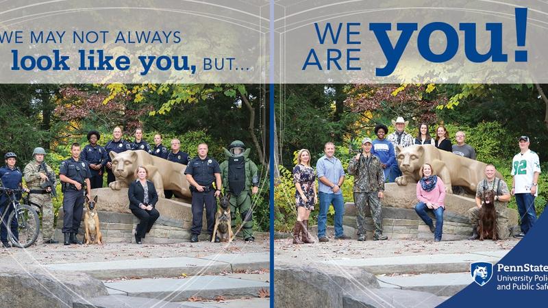 Officers in uniform at Lion Shrine; Officers in plainclothes at Lion Shrine